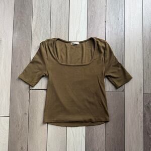 Marine Layer Ribbed Square Neck Top